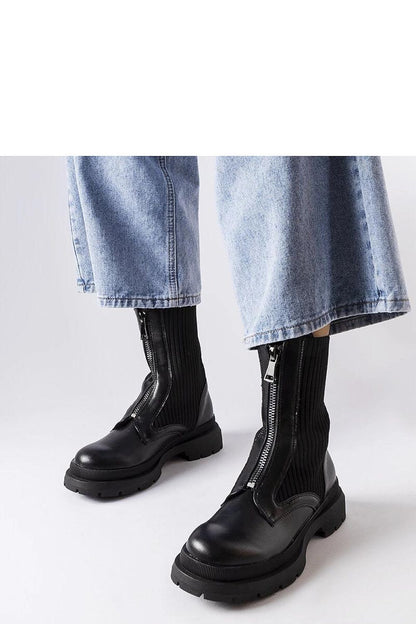   Czarne skarpetkowe botki Napolitani - Solea 