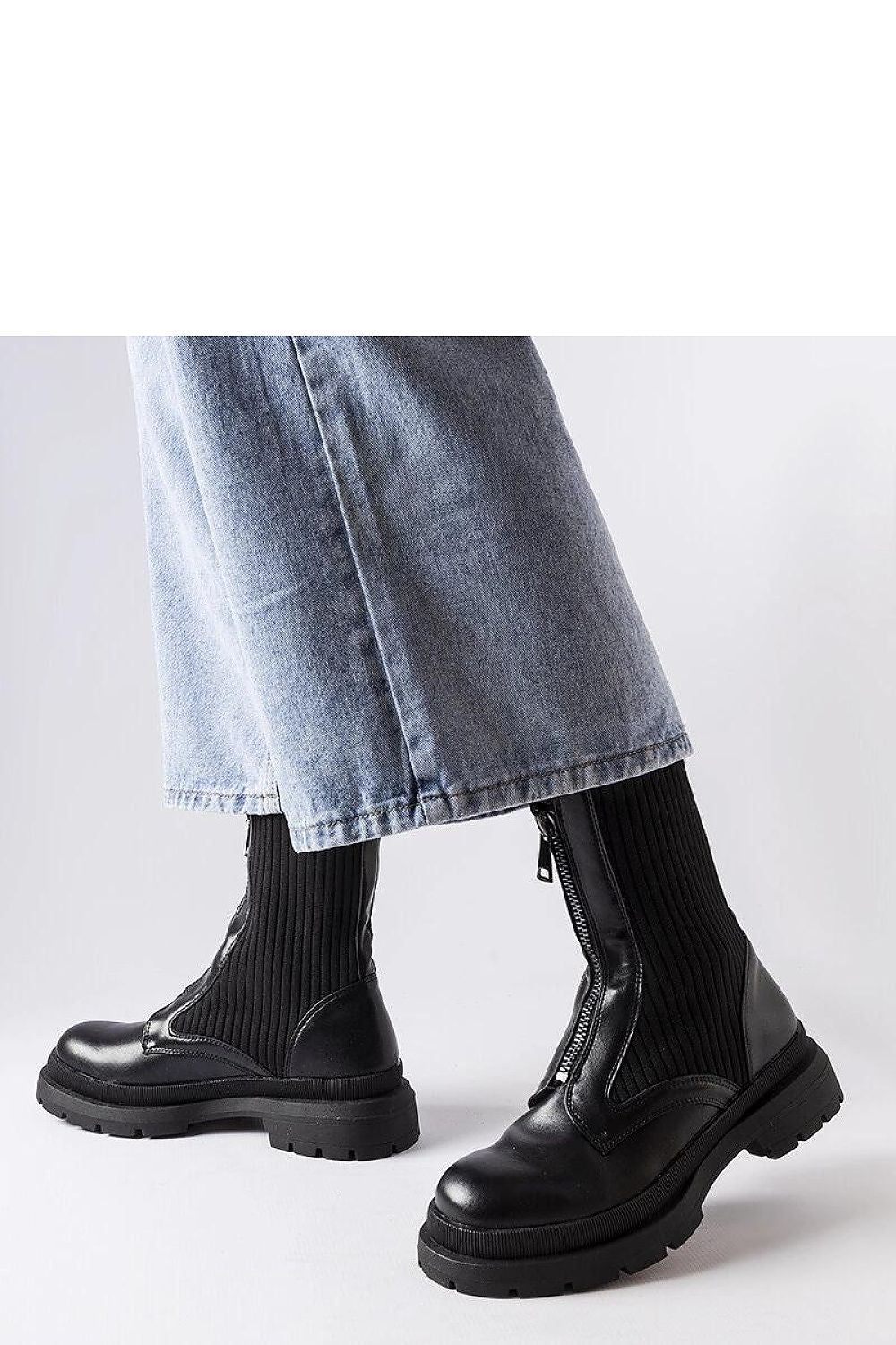   Czarne skarpetkowe botki Napolitani - Solea 