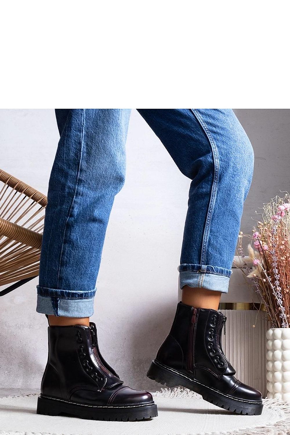   Bordowe traperki ocieplane Royer - Solea 