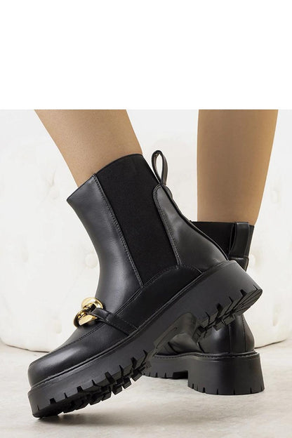   Czarne botki na wysokiej podeszwie Pesa - Solea 