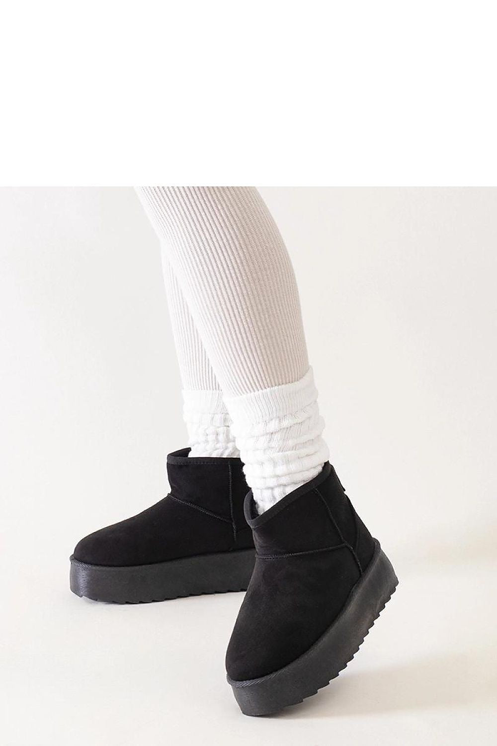   Czarne casualowe śniegowce na wysokiej platformie Thaisa - Solea 