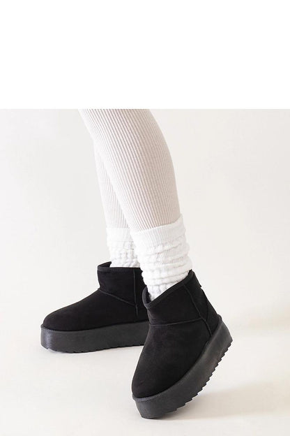   Czarne casualowe śniegowce na wysokiej platformie Thaisa - Solea 