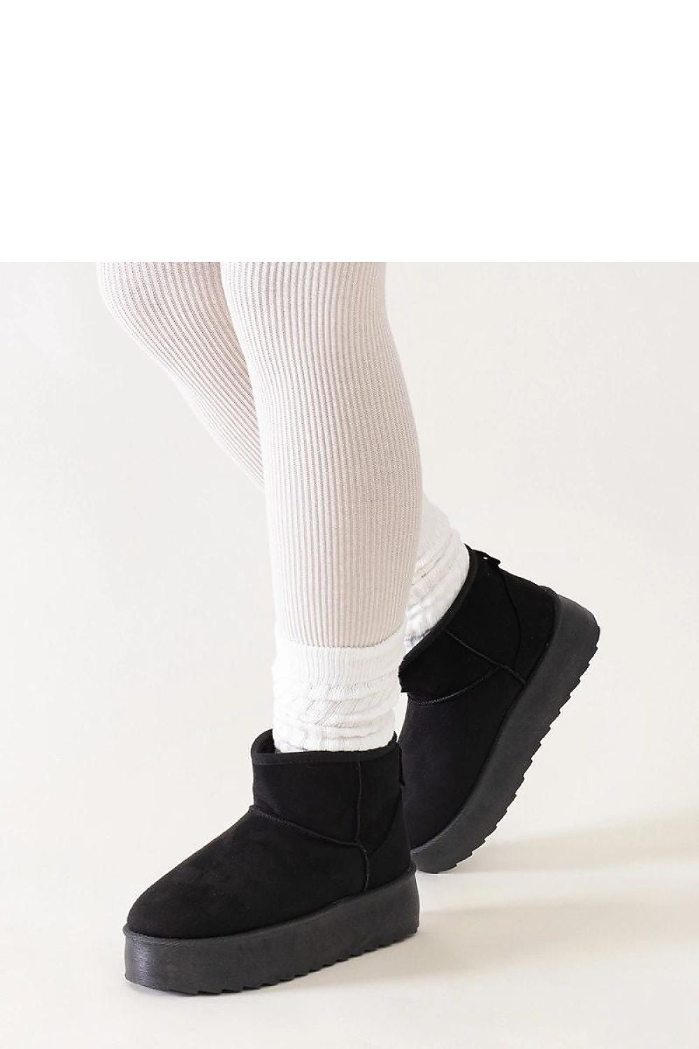   Czarne casualowe śniegowce na wysokiej platformie Thaisa - Solea 