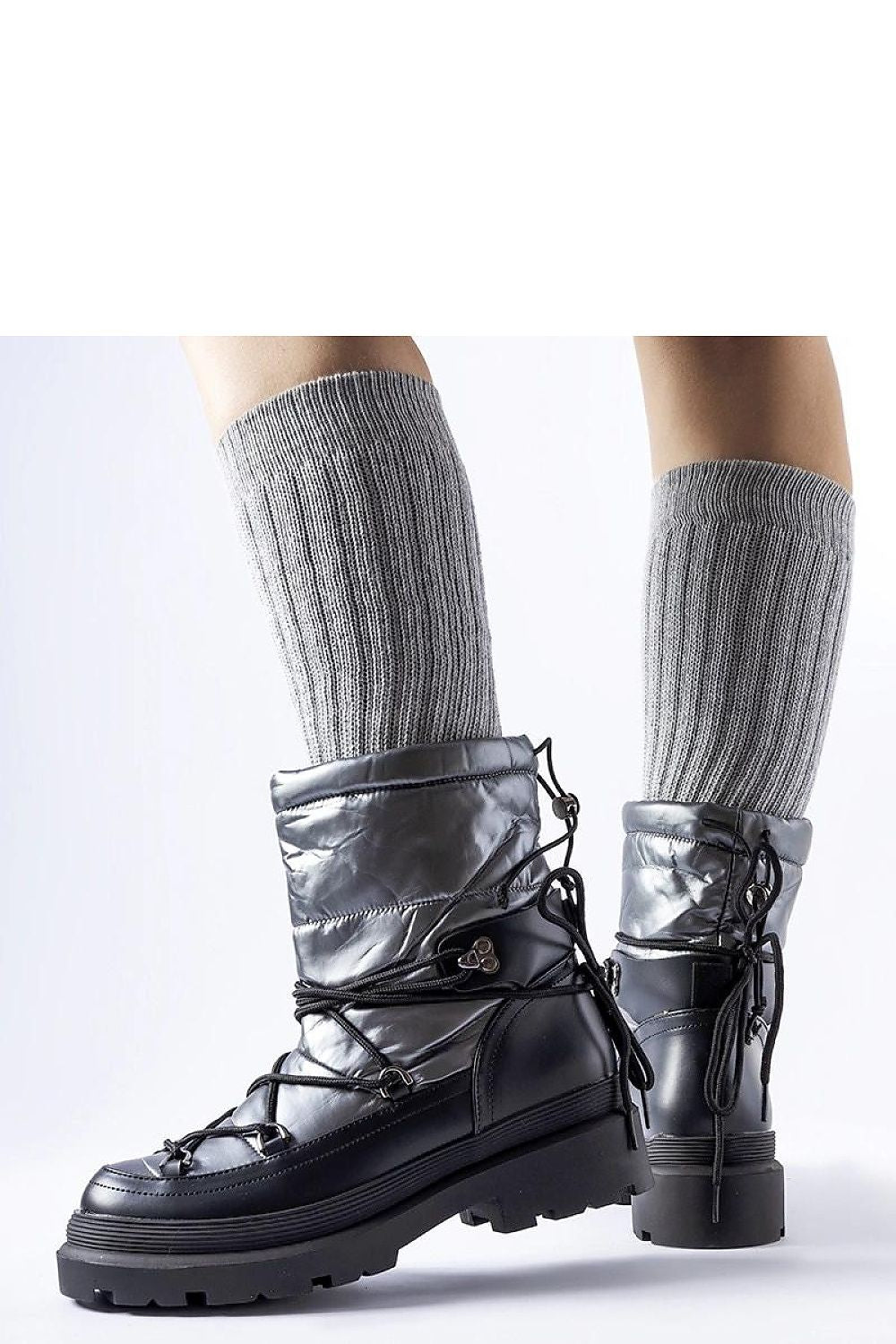   Czarno-szare śniegowce ze ściągaczem Eagleville - Solea 