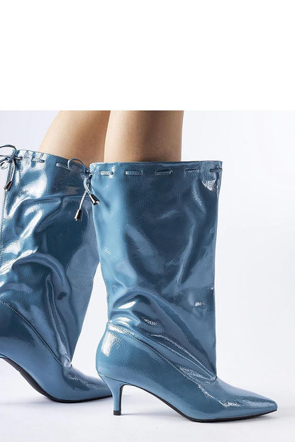   Niebieskie kozaki na niskiej szpilce Clinton - Solea 