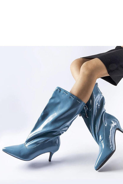   Niebieskie kozaki na niskiej szpilce Clinton - Solea 