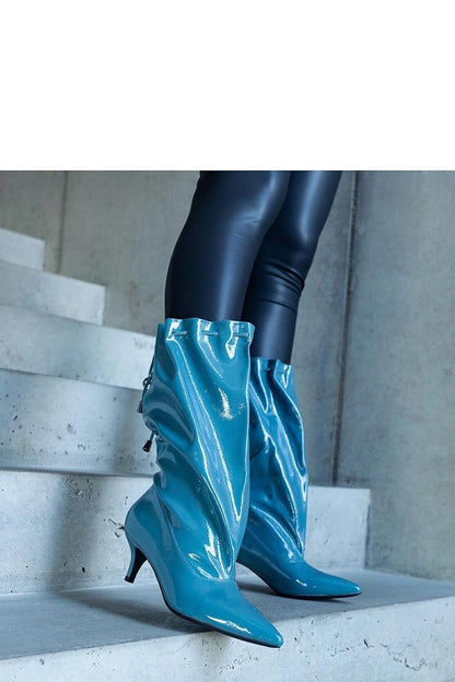   Niebieskie kozaki na niskiej szpilce Clinton - Solea 