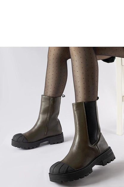   Ciemnozielone ocieplane botki sztyblety Porcigatone - Solea 