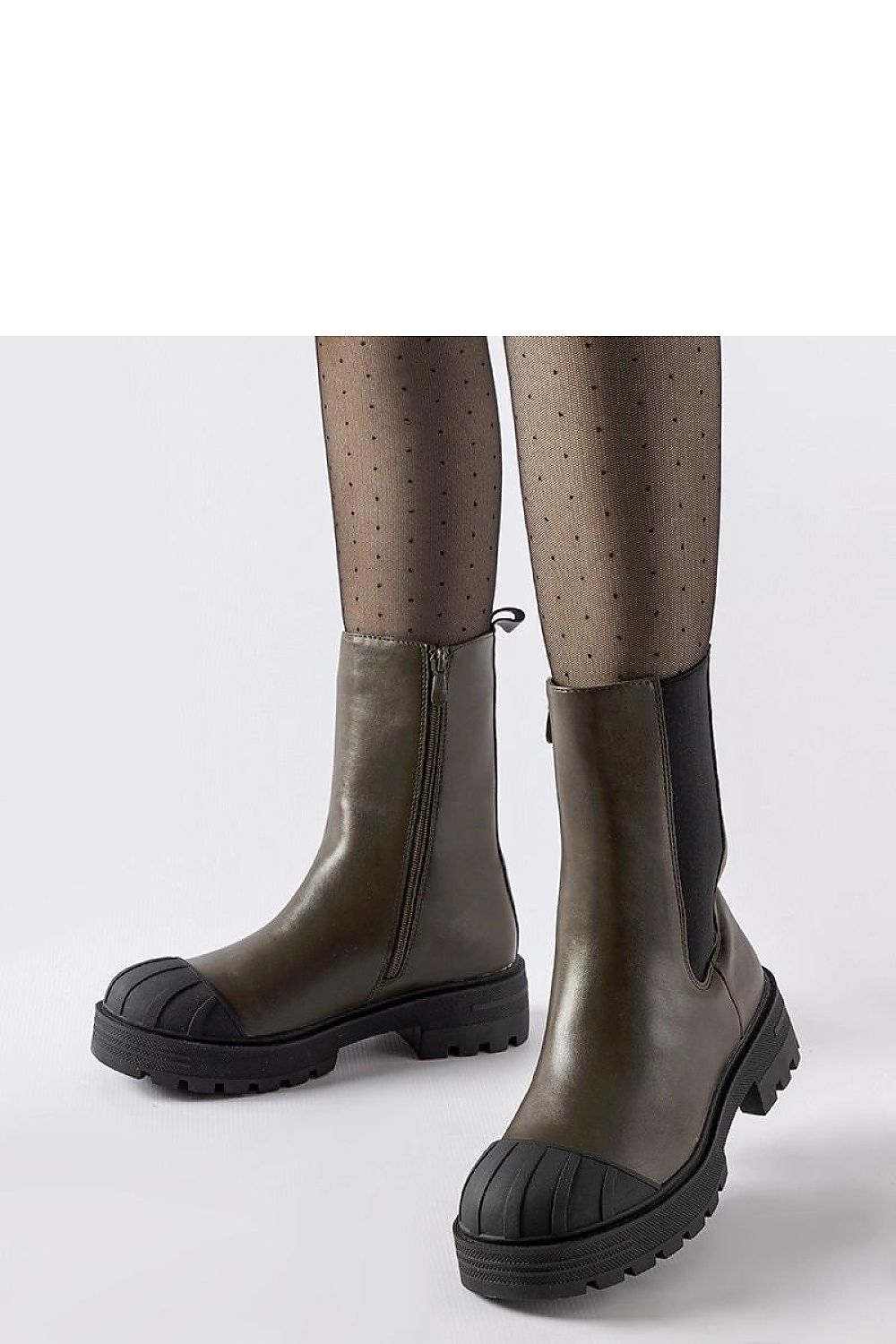   Ciemnozielone ocieplane botki sztyblety Porcigatone - Solea 