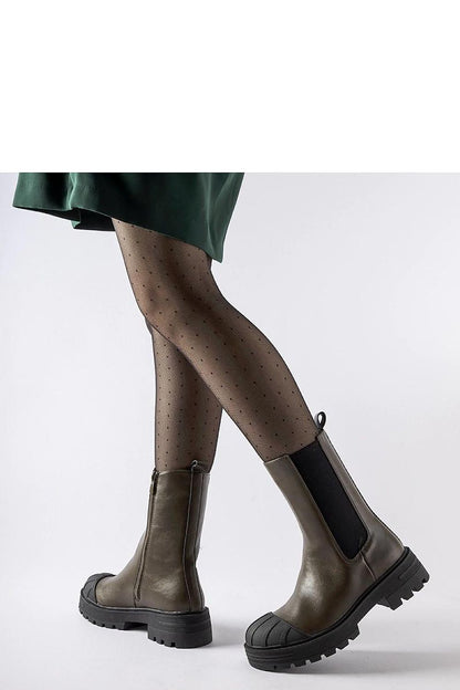   Ciemnozielone ocieplane botki sztyblety Porcigatone - Solea 