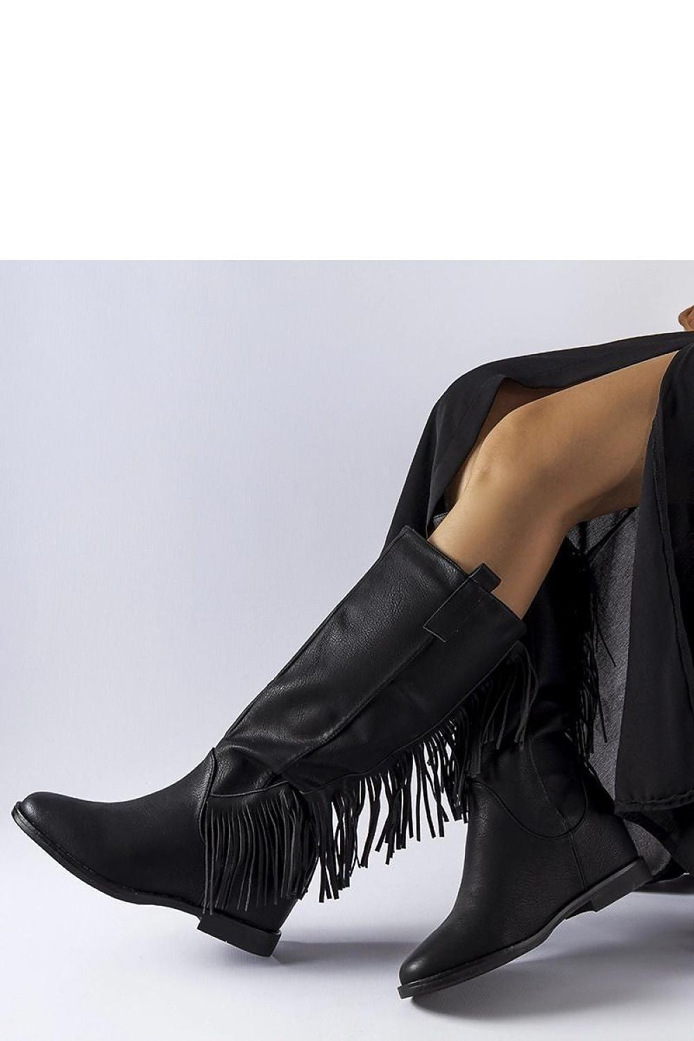   Czarne kozaki na krytej koturnie Giorgia - Solea 