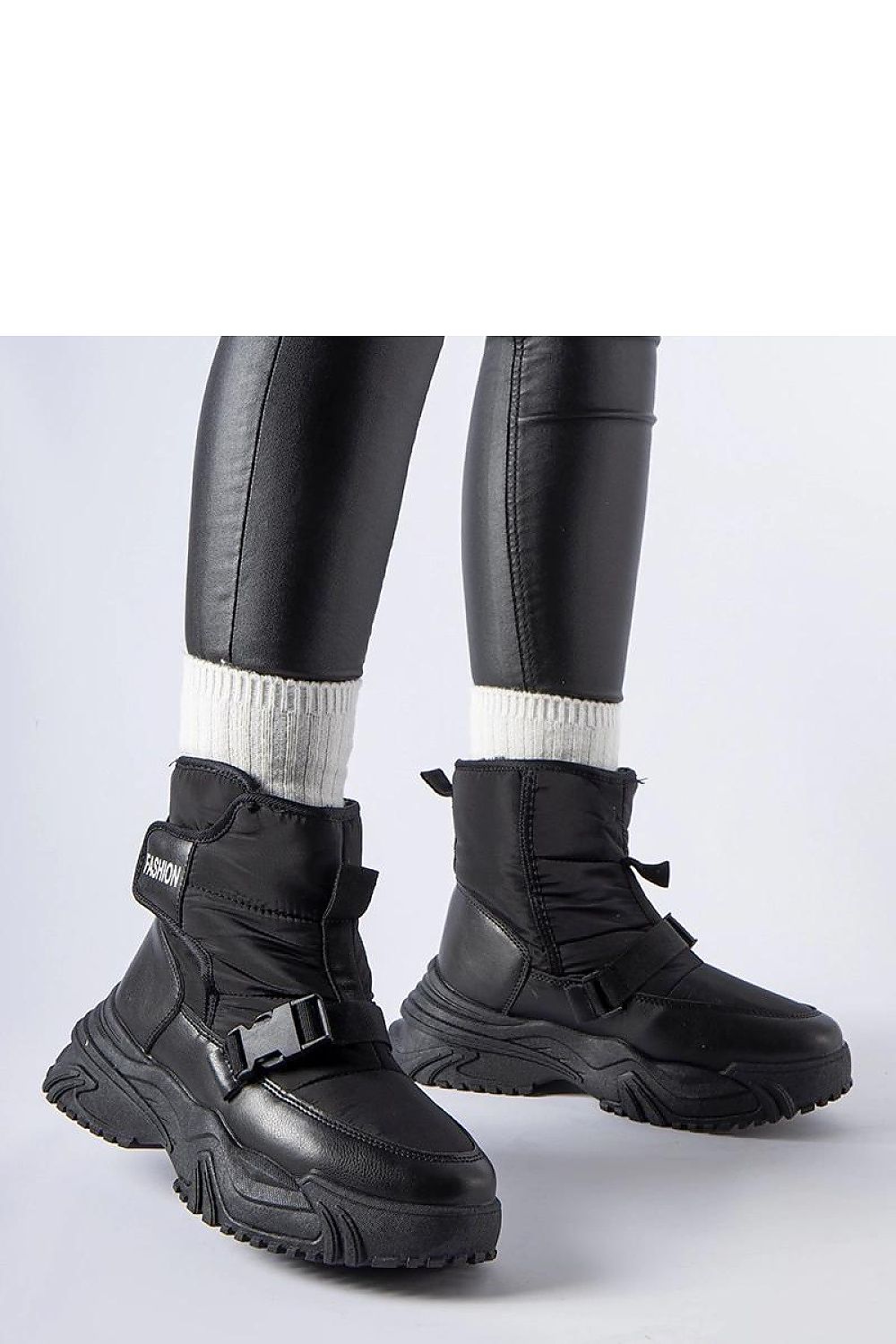   Czarne ocieplane śniegowce na rzep Mernicco - Solea 