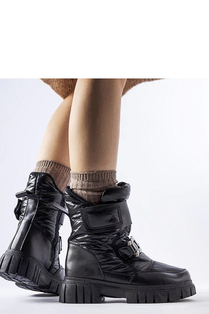   Czarne śniegowce  z ozdobną klamerką Athos - Solea 