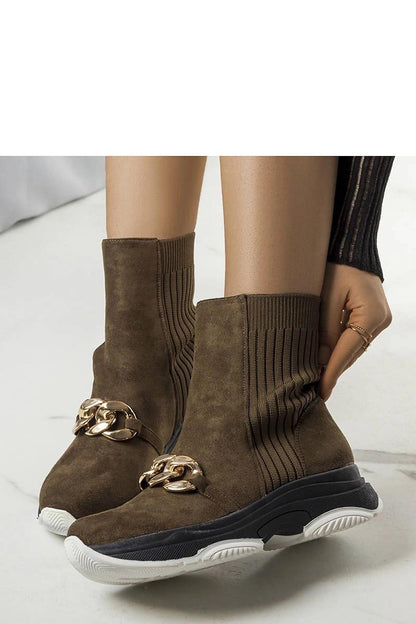   Zielone ocieplane botki z łańcuchem Ulster - Solea 