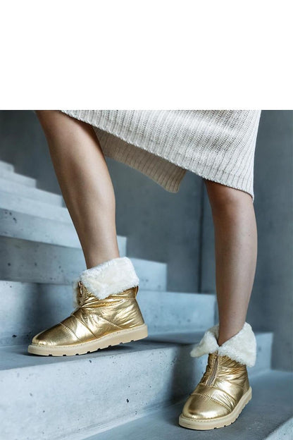   Złote ocieplane śniegowce z kołnierzem Edidda - Solea 
