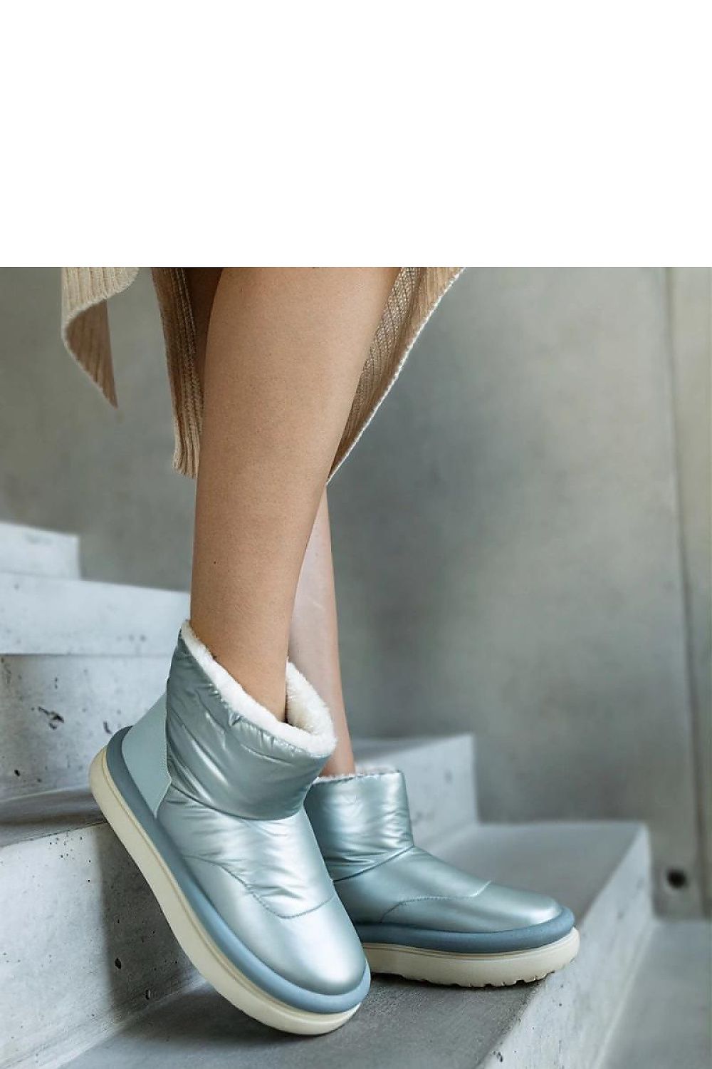   Jasnozielone ciepłe śniegowce na platformie Cores - Solea 