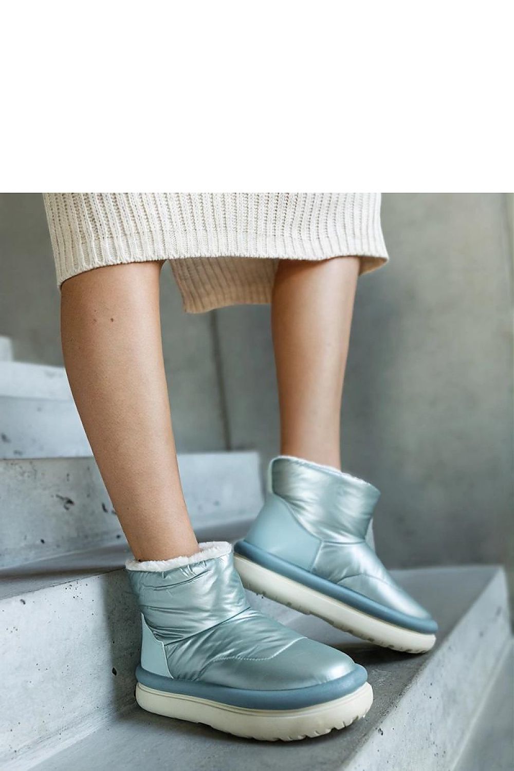   Jasnozielone ciepłe śniegowce na platformie Cores - Solea 