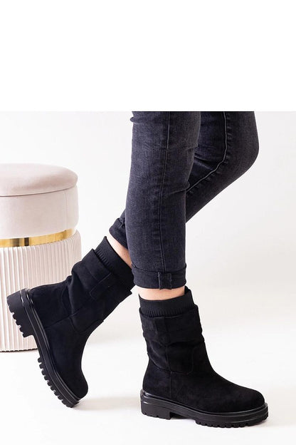   Wsuwane czarne botki ze skarpetą Ralia - Solea 