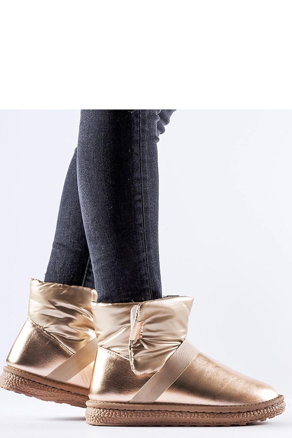   Brązowe połyskujące krótkie śniegowce Delaune - Solea 