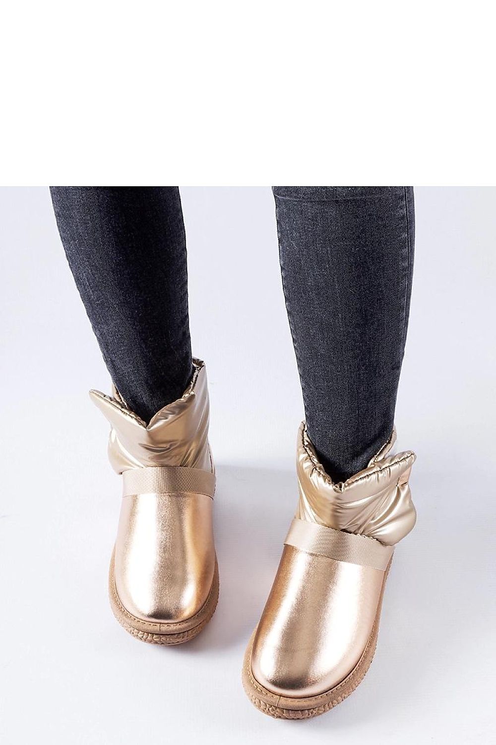   Brązowe połyskujące krótkie śniegowce Delaune - Solea 