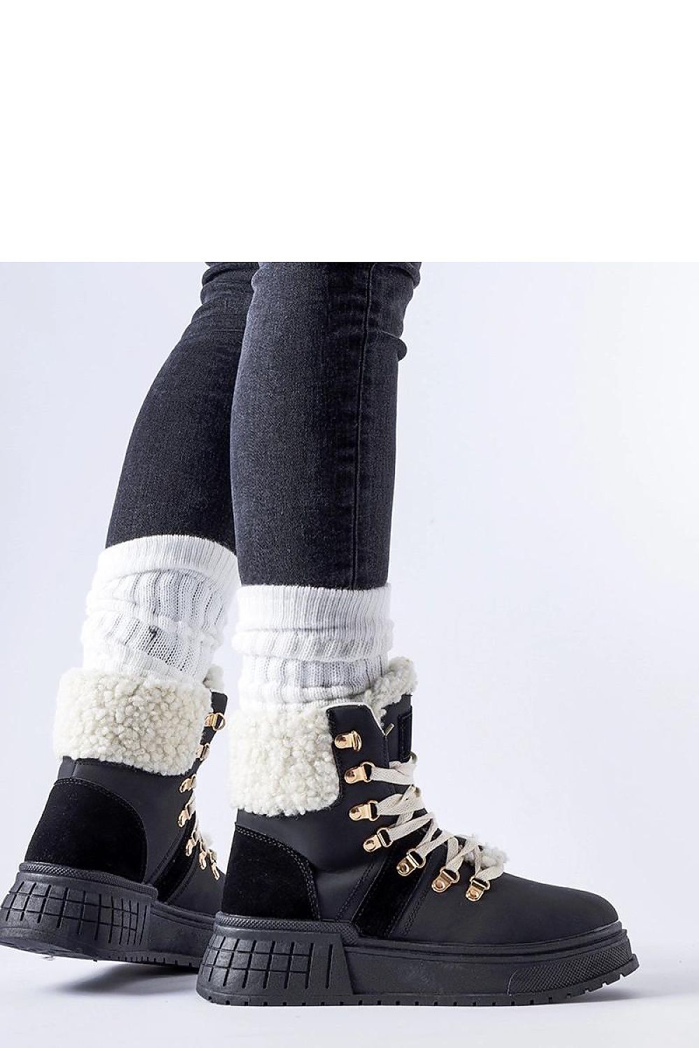   Czarne workery na masywnej platformie Rodrigo - Solea 