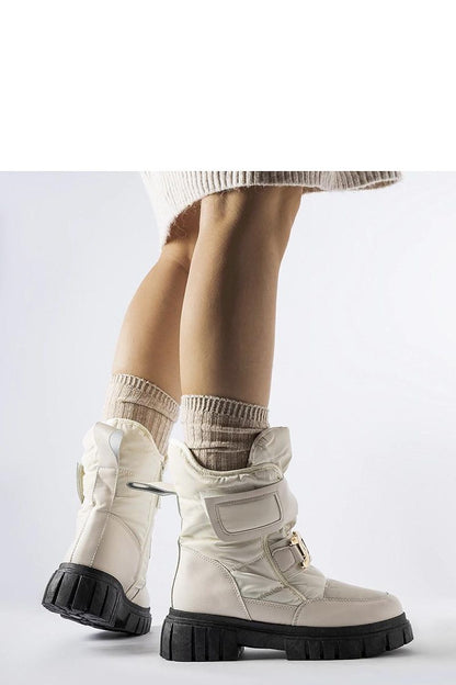   Beżowe śniegowce  z ozdobną klamerką Athos - Solea 