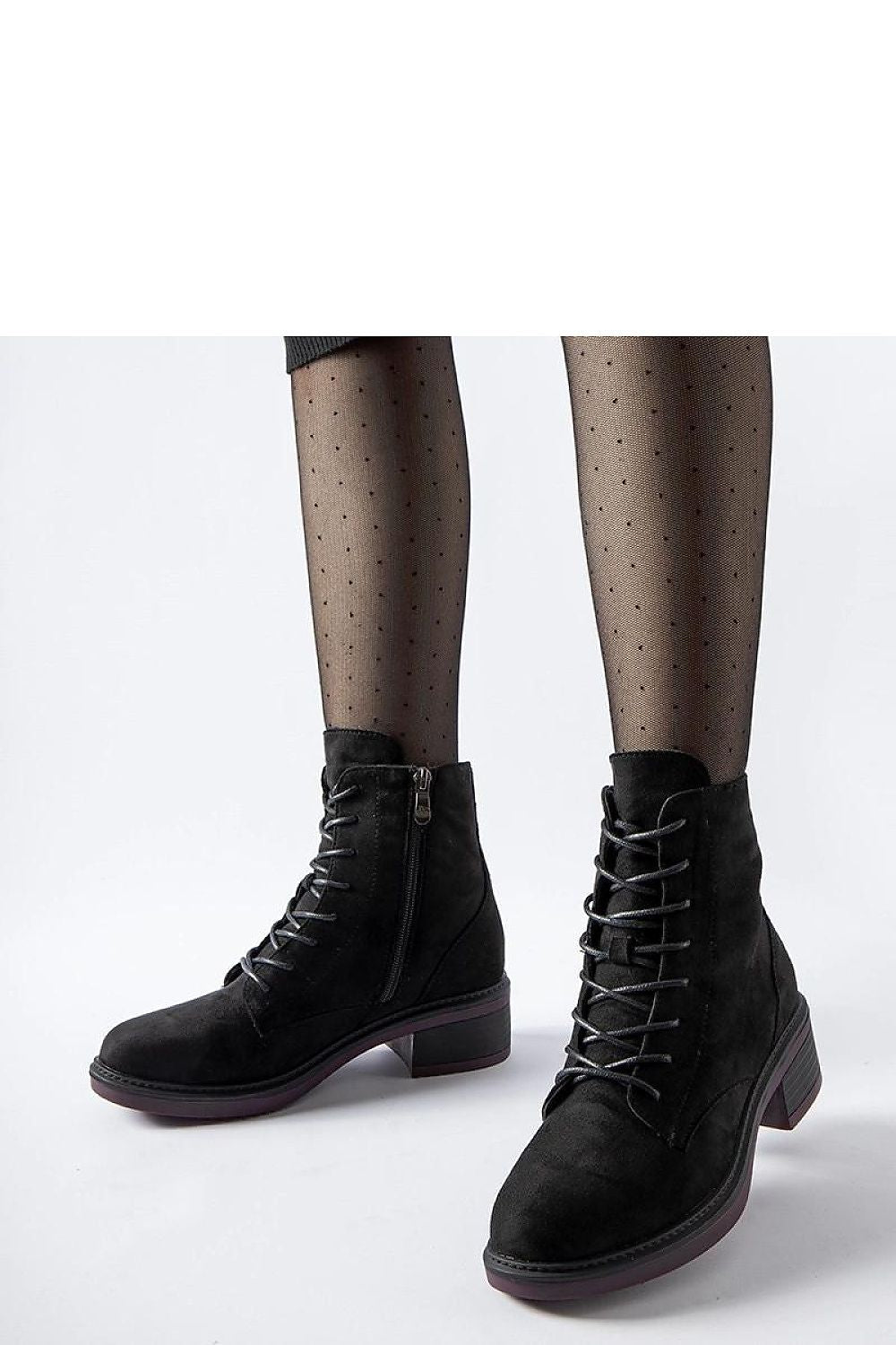   Czarne klasyczne botki z fioletową podeszwą Teo - Solea 