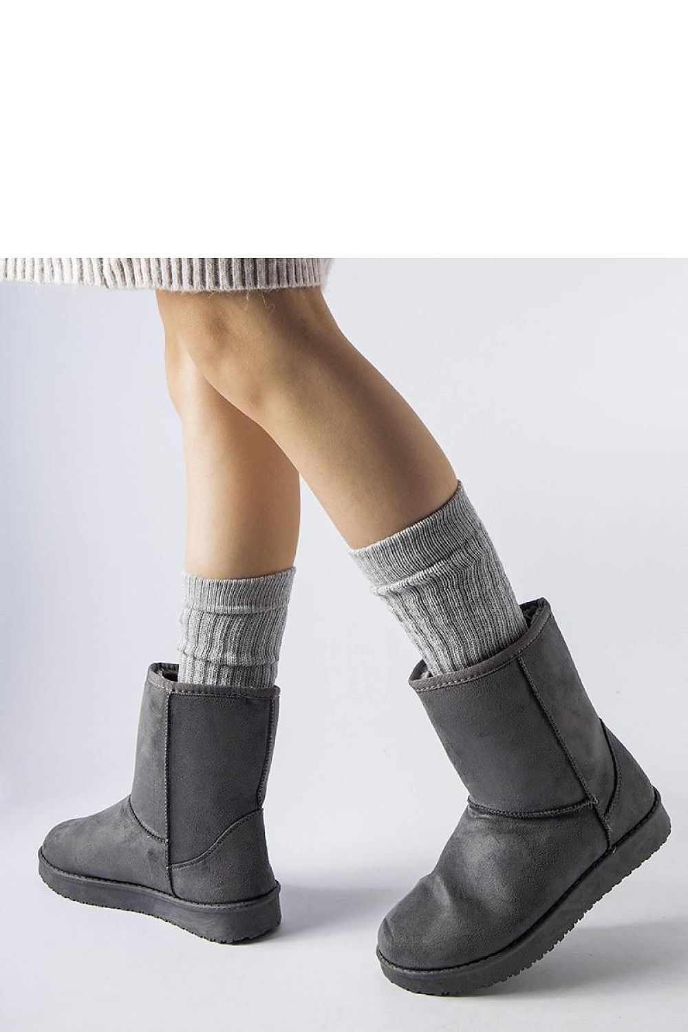   Szare ocieplane klasyczne śniegowce Libero - Solea 