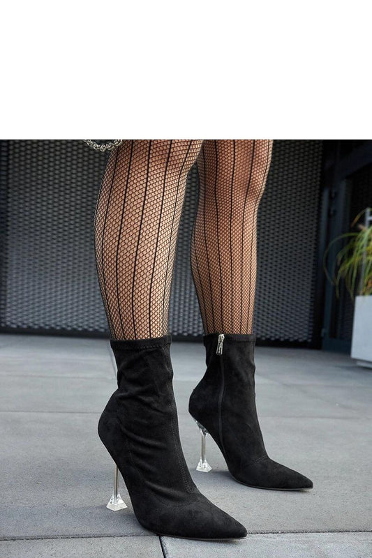   Czarne botki na ozdobnym obcasie Ferguson - Solea 