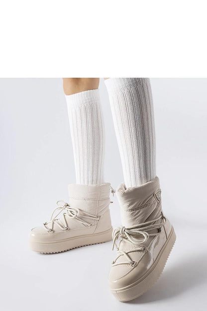   Beżowe ocieplane śniegowce z gumką Oslavia - Solea 