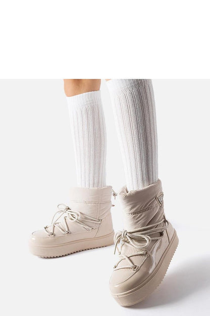   Beżowe ocieplane śniegowce z gumką Oslavia - Solea 