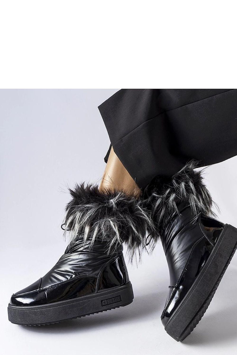   Czarne ocieplane śniegowce MM274379 - Solea 