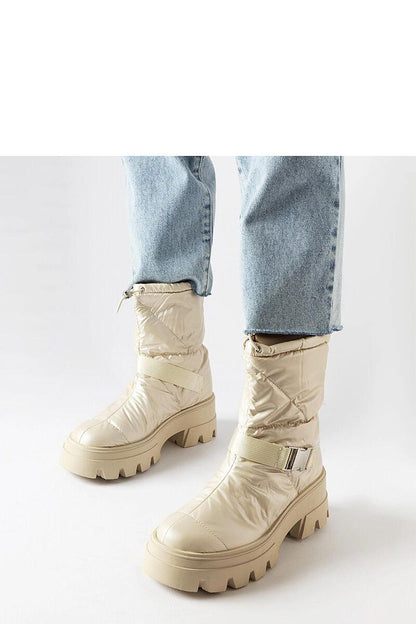   Beżowe lakierowane śniegowce Ambretta - Solea 