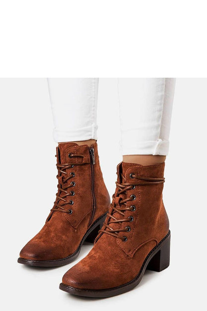   Brązowe botki sznurowane Sanlow - Solea 