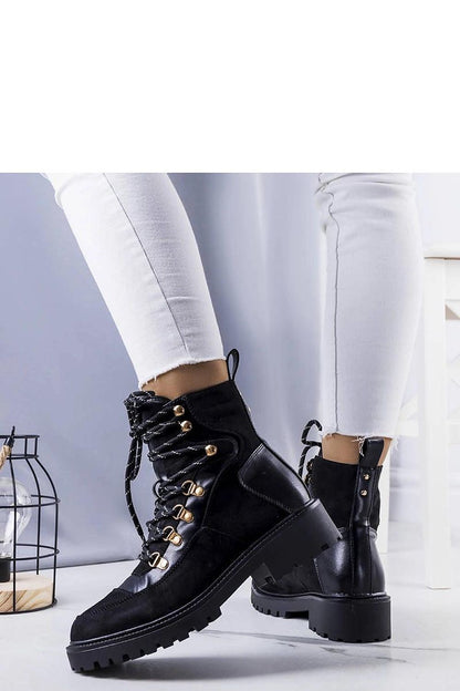   Czarne ocieplane botki workery traperki Leneo - Solea 