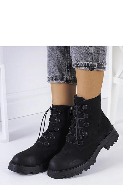   Czarne botki eko-zamsz Cesterfield - Solea 