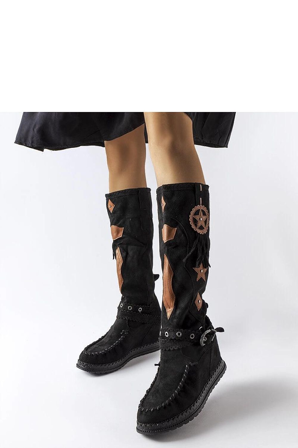   Czarne kozaki w stylu boho Putignano - Solea 