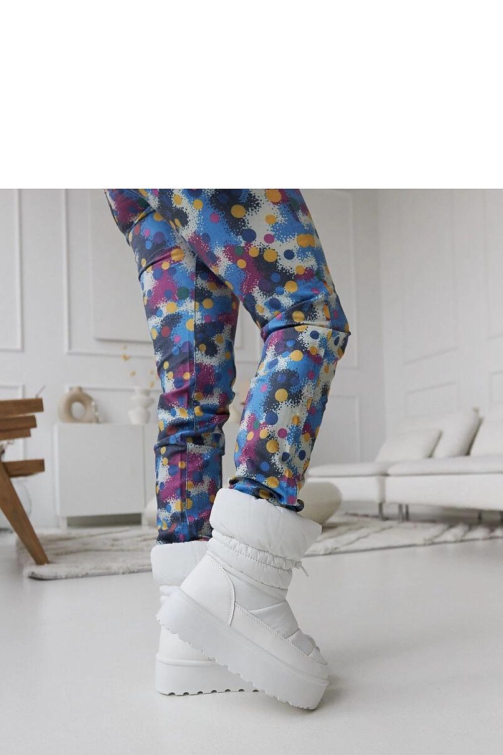   Białe ocieplane śniegowce na platformie Polk - Solea 