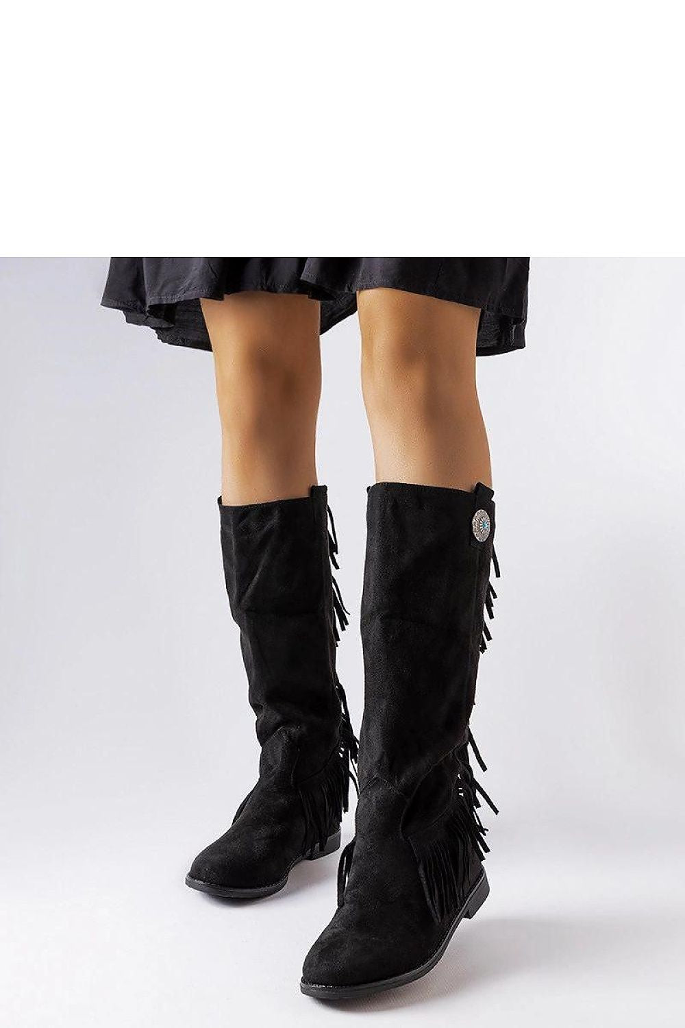   Czarne kozaki na krytej koturnie Lecore - Solea 