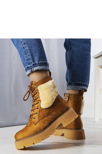   Brązowe ocieplane botki z futerkiem Bernar - Solea 