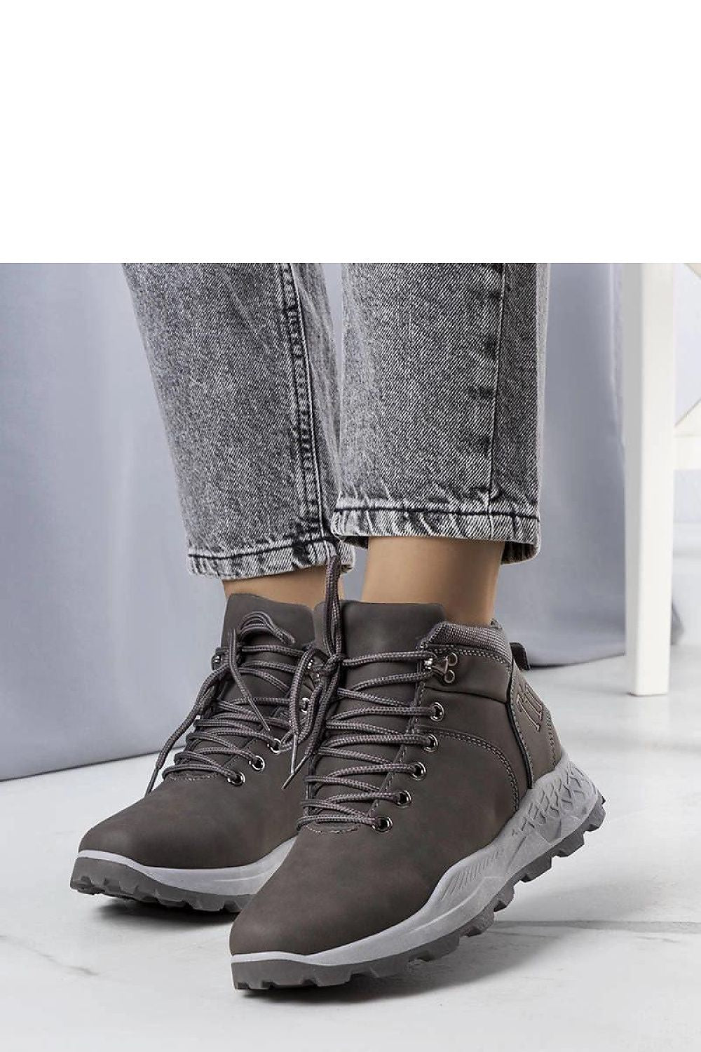   Szare ocieplane traperki damskie Adleri - Solea 