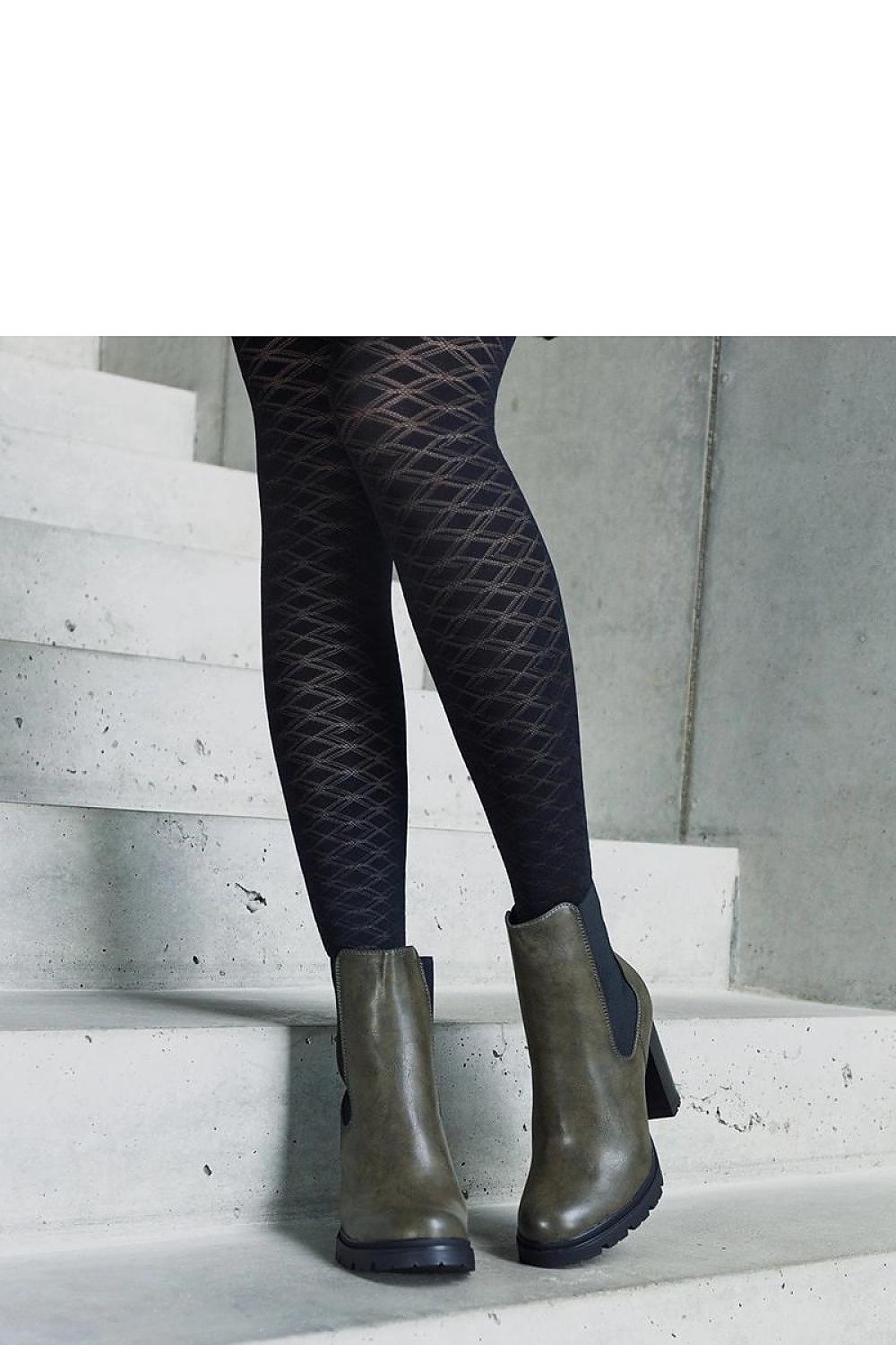   Zielone wsuwane botki na słupku z eko-skóry Motena - Solea 