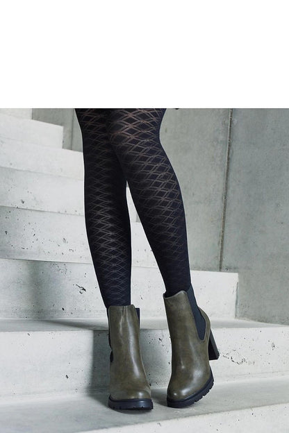   Zielone wsuwane botki na słupku z eko-skóry Motena - Solea 