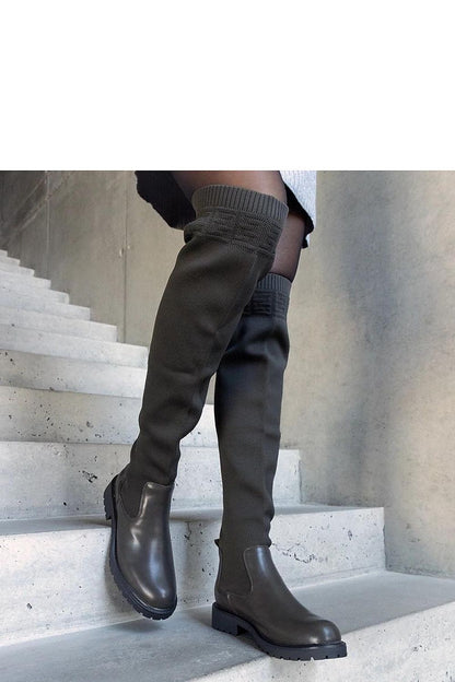   Zielone długie kozaki z elastyczną cholewką Juanra - Solea 