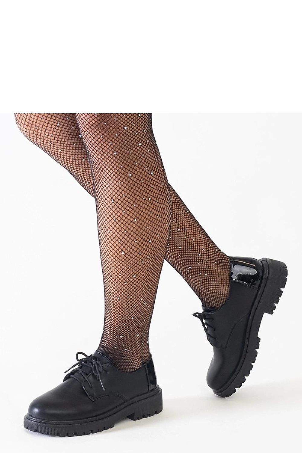   Czarne casualowe sznurowane półbuty z eko-skóry Kalila - Solea 