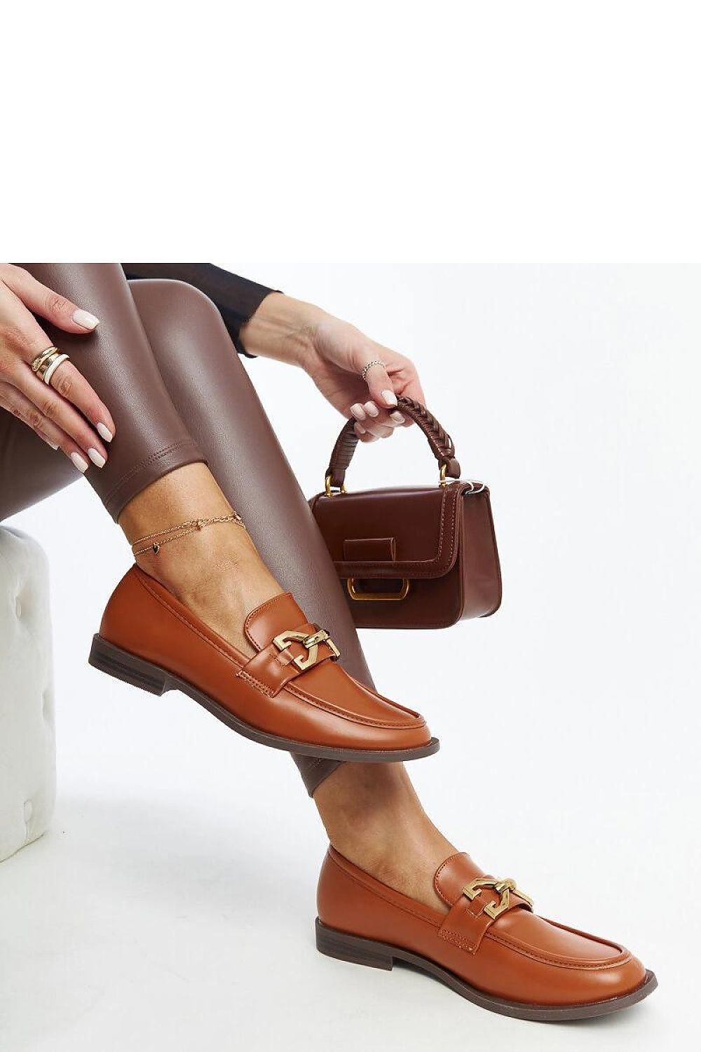   Brązowe mokasyny z klamerką Lea - Solea 