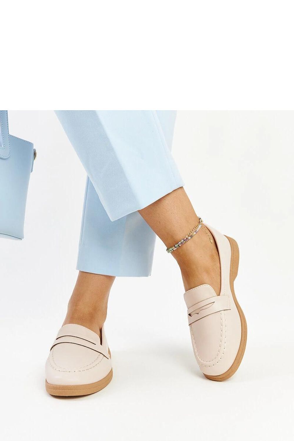   Jasnobeżowe klasyczne mokasyny Nawrah - Solea 