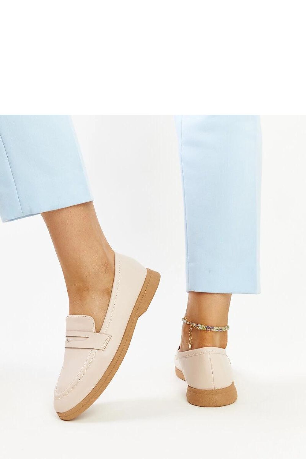   Jasnobeżowe klasyczne mokasyny Nawrah - Solea 