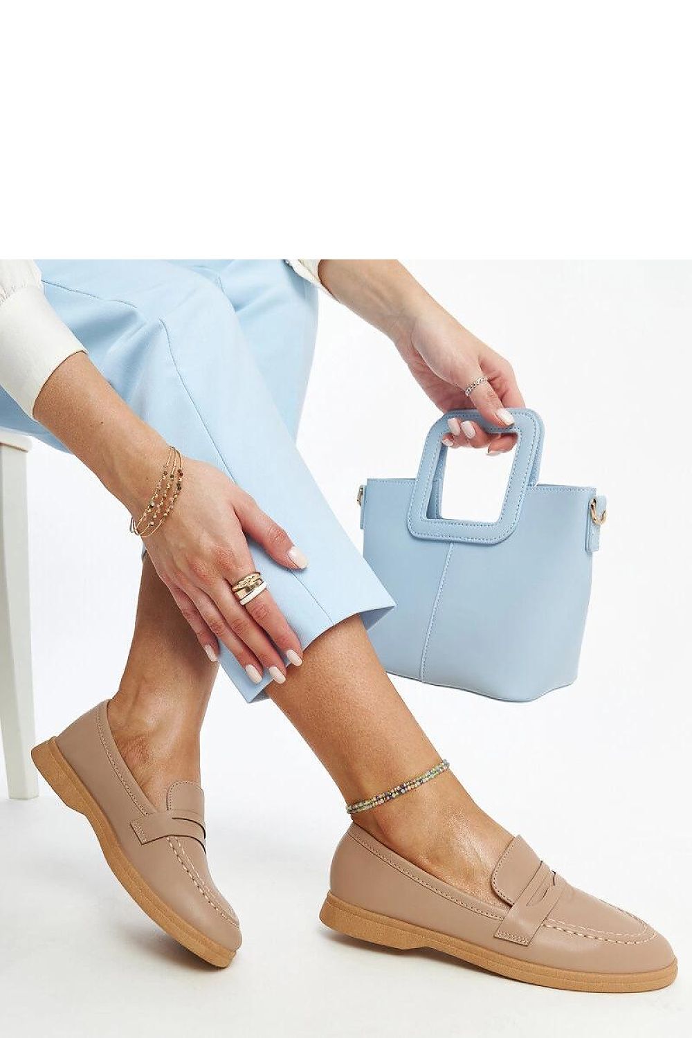   Brązowe klasyczne mokasyny Nawrah - Solea 