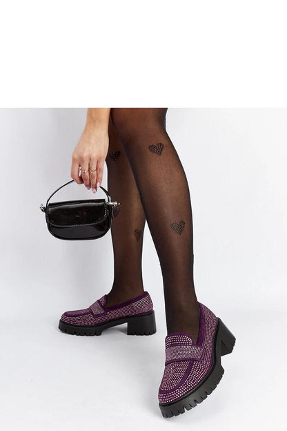   Fioletowe mokasyny na masywnym słupku Parent - Solea 